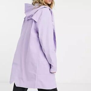Rains Lavender Long Hooded Rain Jacket